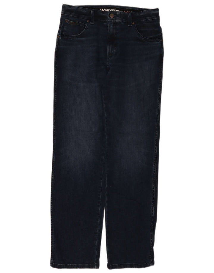 Wrangler Mens Texas Straight Jeans W32 L32 Navy Blue Cotton