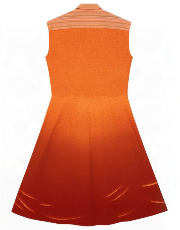 Vintage Womens Sleeveless Maxi Dress US 3 Small Orange Floral Polyamide