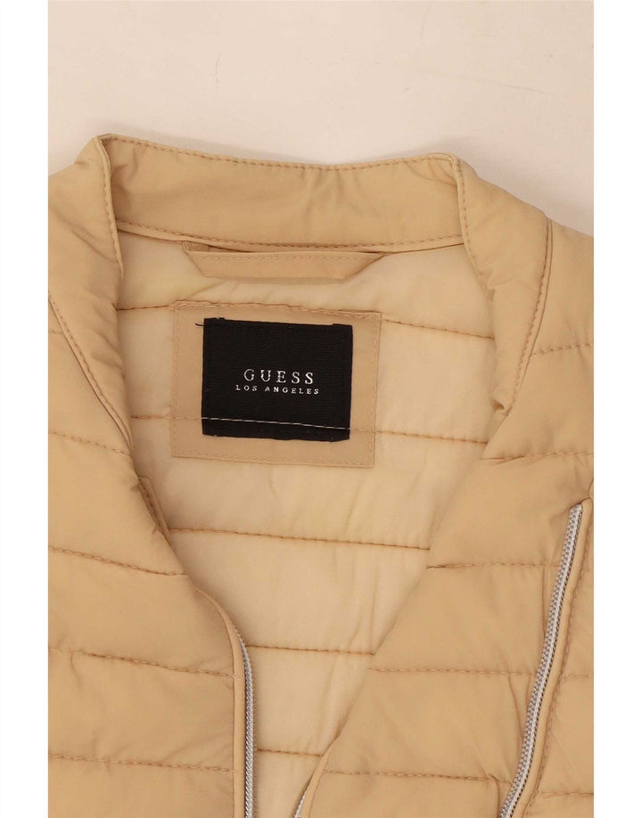 Guess Womens Padded Jacket UK 4 XS Beige Polyurethane
