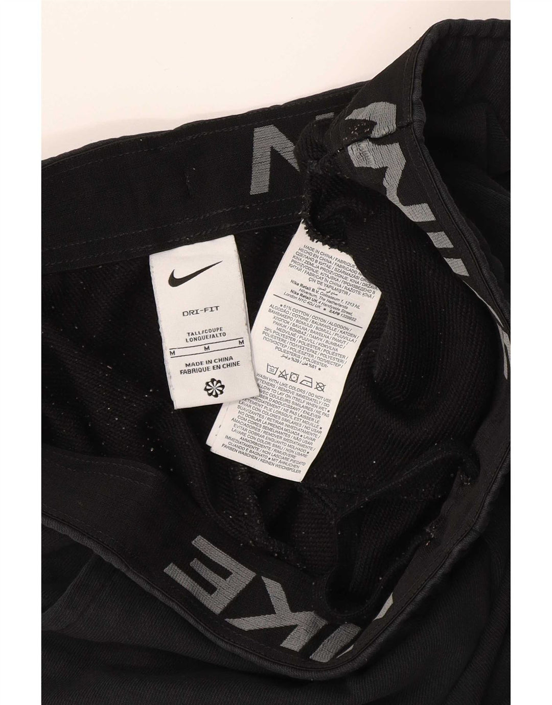 Nike Mens Dri Fit Tracksuit Trousers Joggers Medium Black Cotton