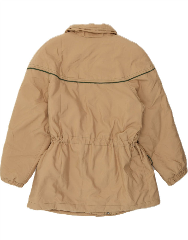 VINTAGE Womens Windbreaker Jacket UK 14/16 Large Beige Polyester Vintage Vintage and Second-Hand Vintage from Messina Hembry 