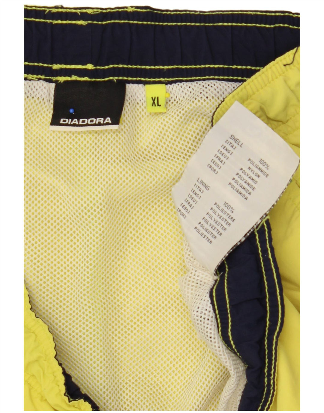 DIADORA Mens Graphic Swimming Shorts XL Yellow Polyamide