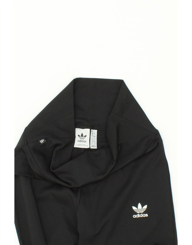ADIDAS Womens High Waist Leggings UK 8 Small Black Polyester Vintage Adidas and Second-Hand Adidas from Messina Hembry 