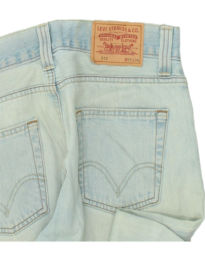 LEVI'S Mens 512 Bootcut Jeans W33 L34 Blue Cotton