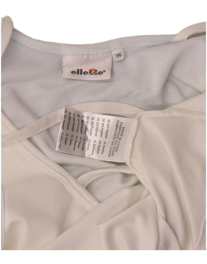 Ellesse Womens Crop Vest Top EU 36 Small White Colourblock Polyester