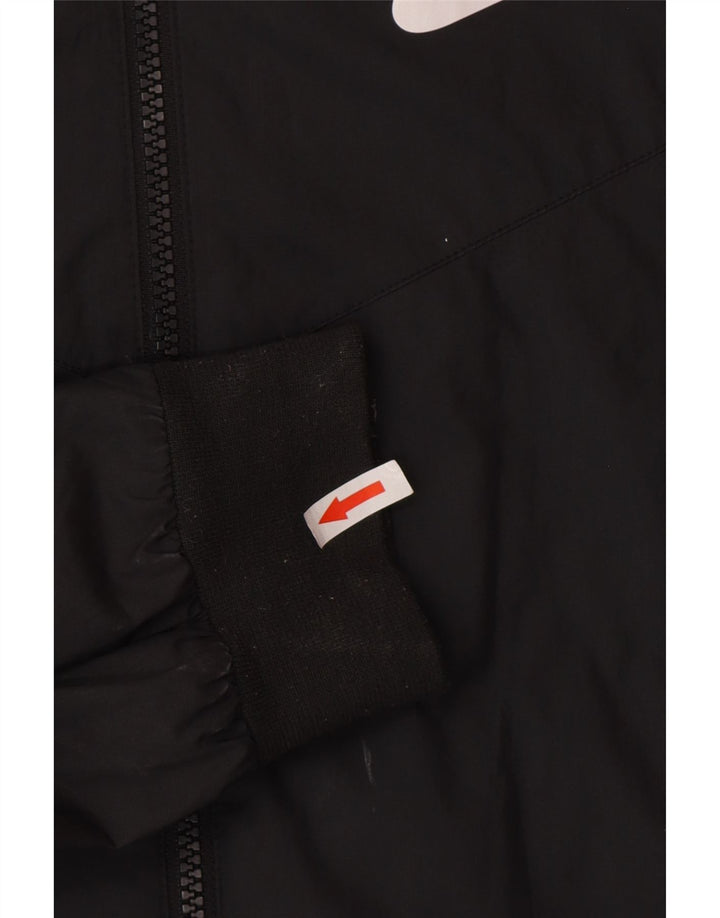 Nike Mens Hooded Rain Jacket UK 36 Small Black Polyester
