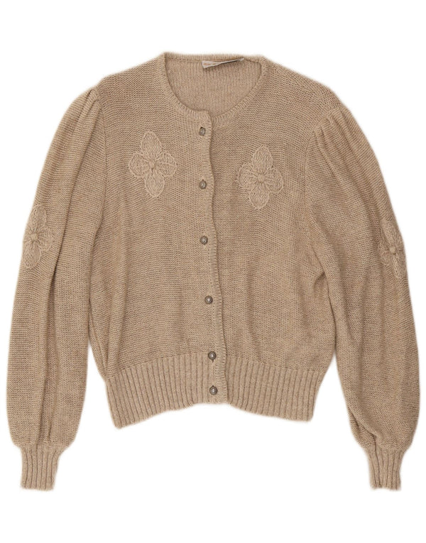 Stapf Womens Cardigan Sweater UK 12 Medium Beige Floral