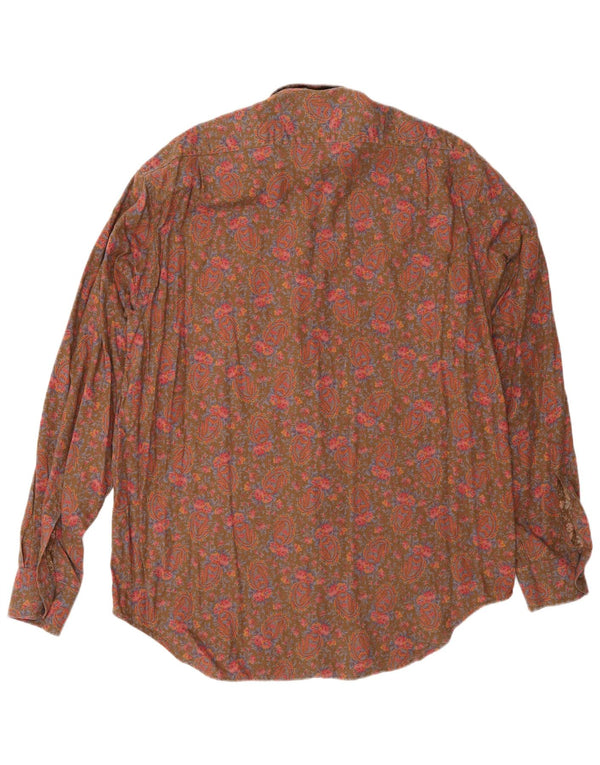 Sevres Mens Shirt Large Brown Paisley