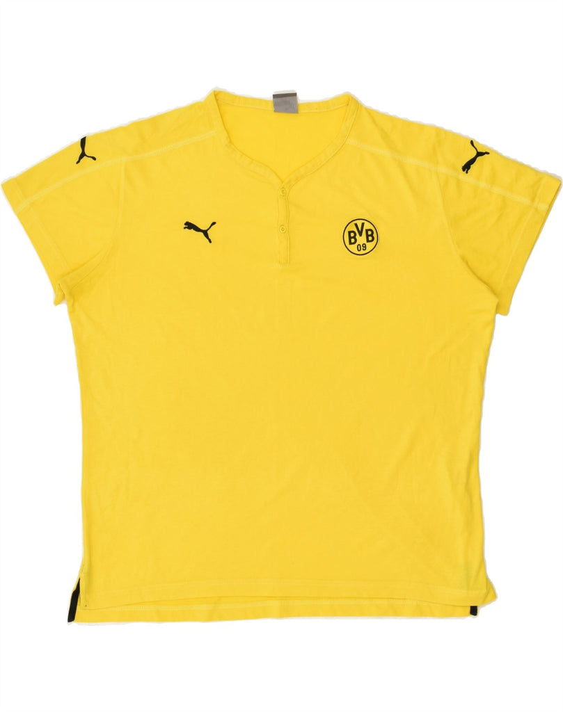 PUMA Mens BVB Dortmund T-Shirt Top XL Yellow Vintage Puma and Second-Hand Puma from Messina Hembry 