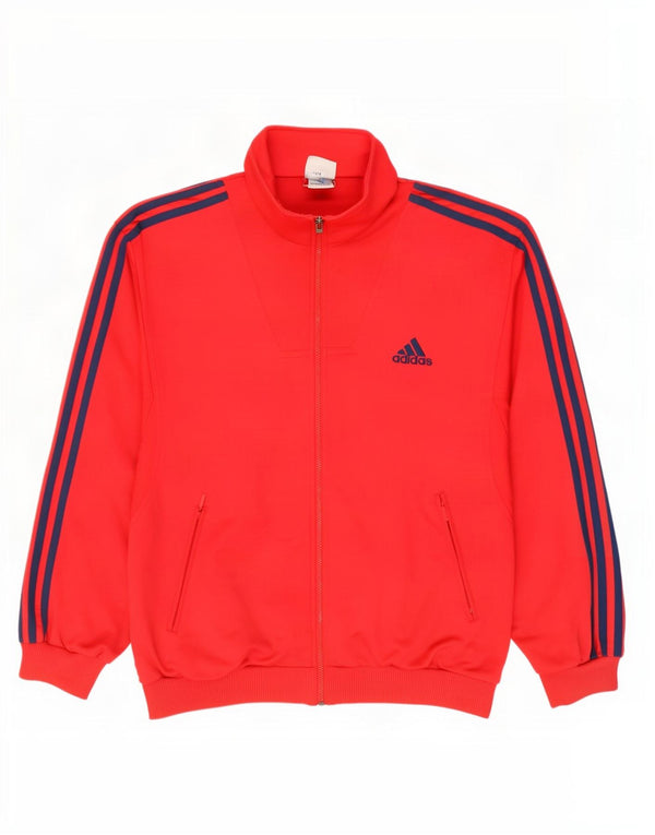 Adidas Mens Tracksuit Top Jacket UK 44/46 Large Red Polyester