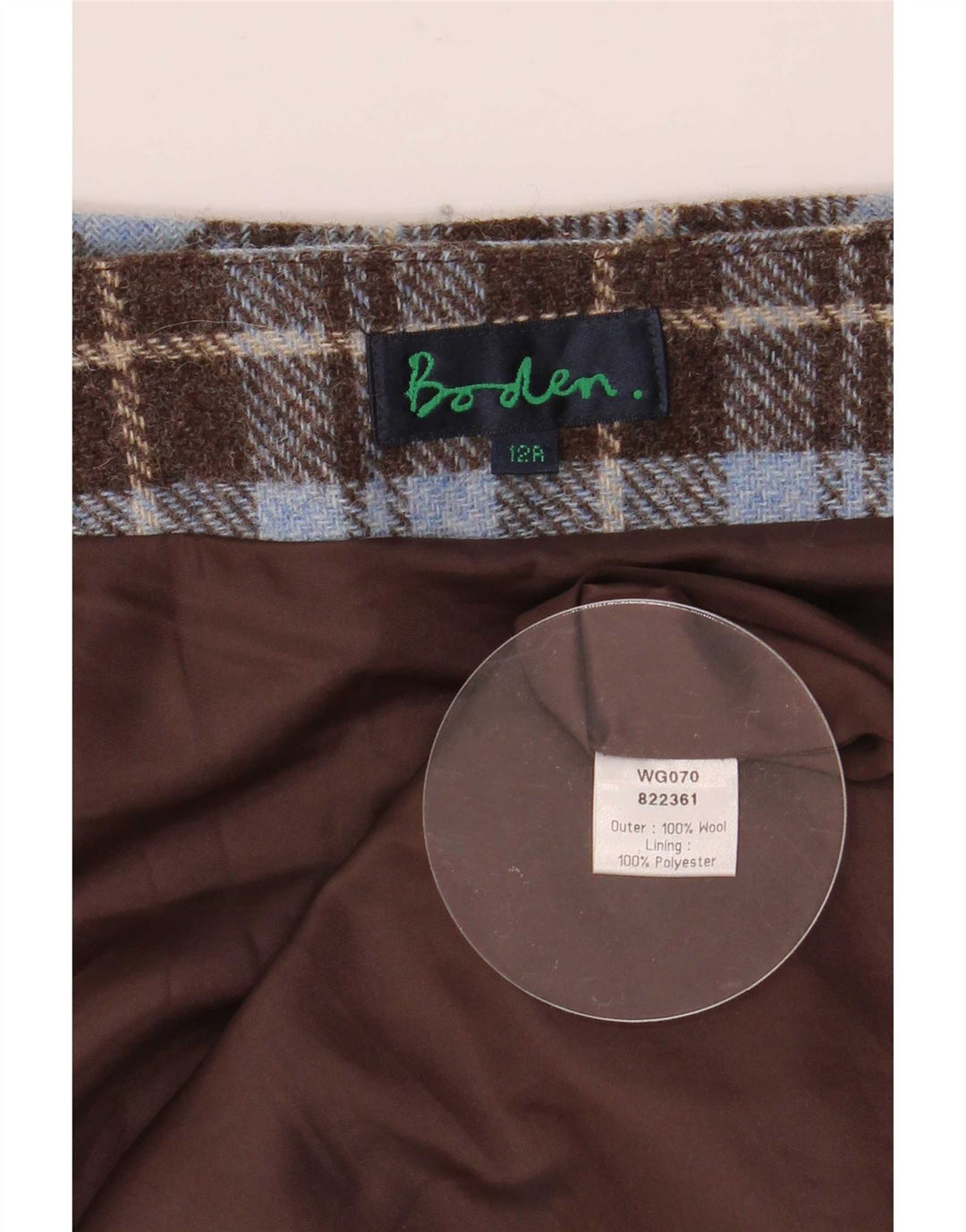 Boden Womens Straight Skirt UK 12 Medium W28 Brown Check