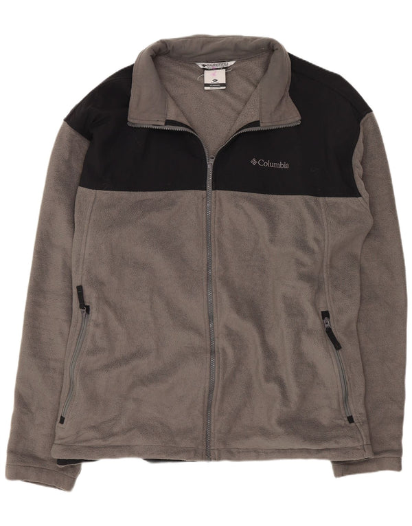 Columbia Mens Fleece Jacket UK 46 3XL Grey Colourblock Polyester