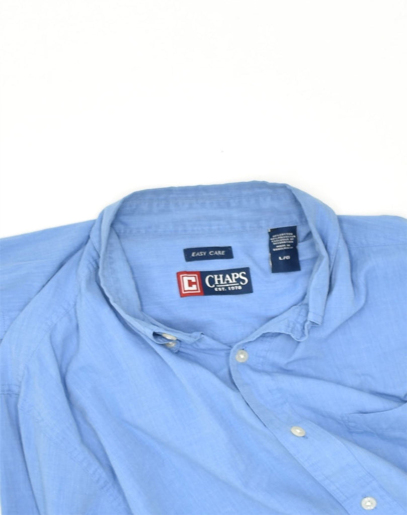 CHAPS Mens Easy Care Shirt Large Blue Cotton | Vintage Chaps | Thrift | Second-Hand Chaps | Used Clothing | Messina Hembry 