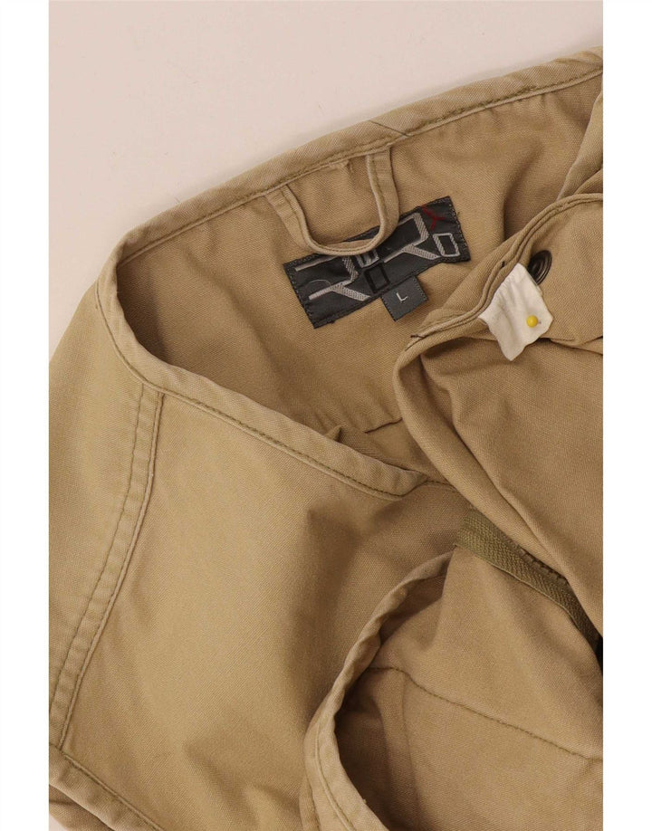 Vintage Mens Utility Jacket UK 40 Large Beige Cotton