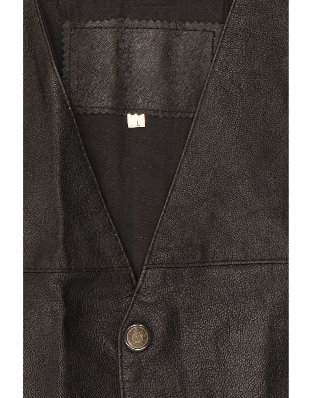 Vintage Mens Leather Waistcoat Large Black