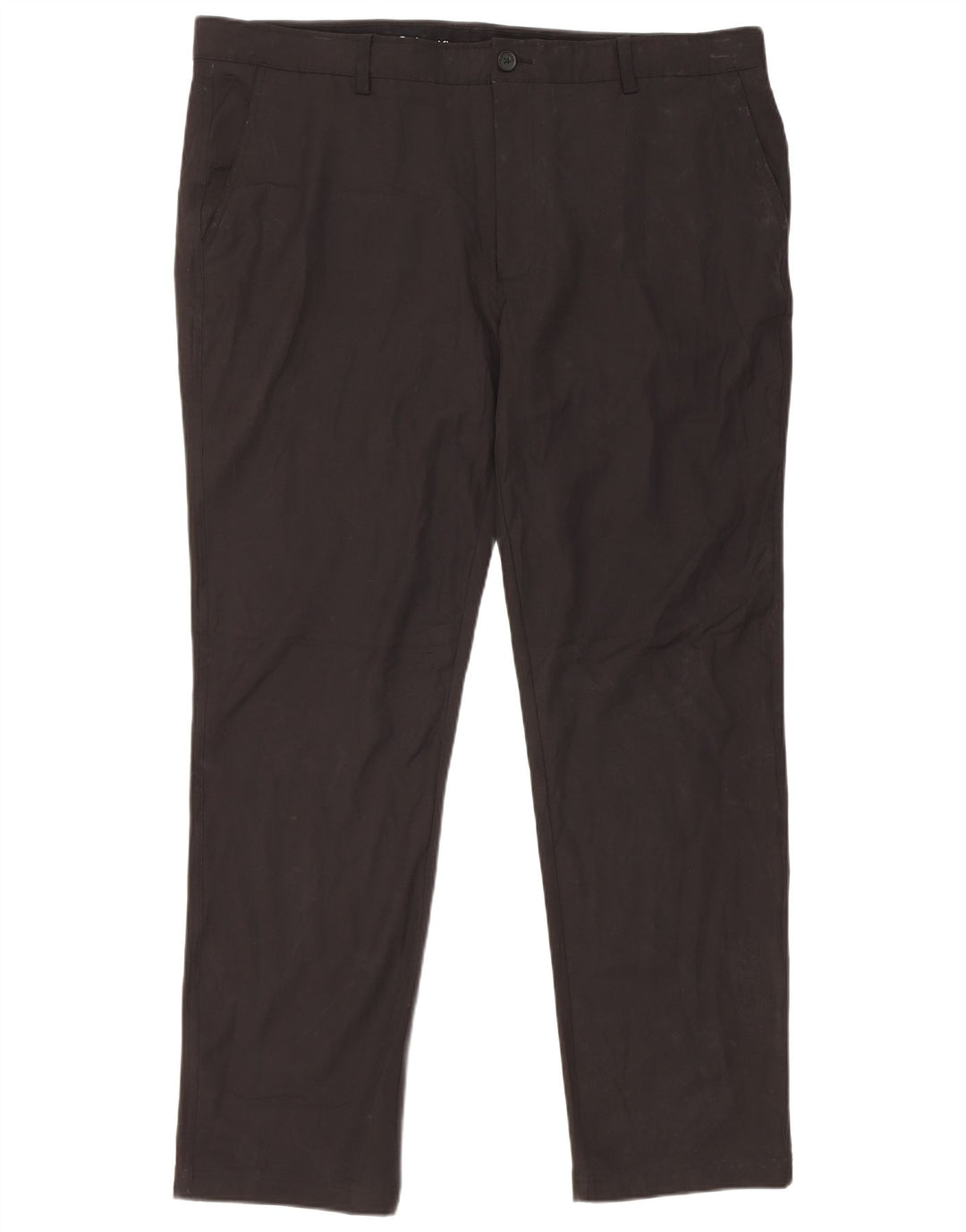 Calvin Klein Mens Straight Chino Trousers W42 L33 Black Polyester