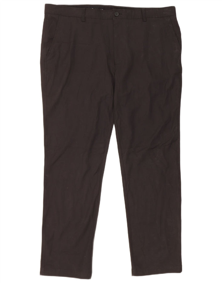 Calvin Klein Mens Straight Chino Trousers W42 L33 Black Polyester