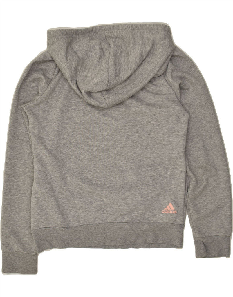 ADIDAS Womens Graphic Hoodie Jumper UK 8/10 Small Grey Cotton | Vintage Adidas | Thrift | Second-Hand Adidas | Used Clothing | Messina Hembry 