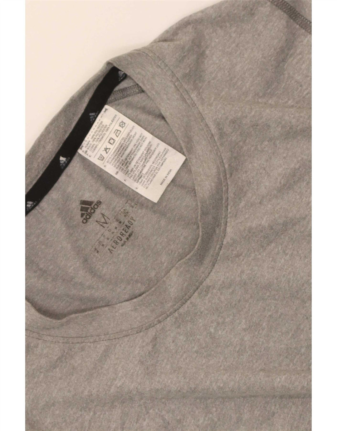 Adidas Mens Aeroready Graphic T-Shirt Top Medium Grey Polyester