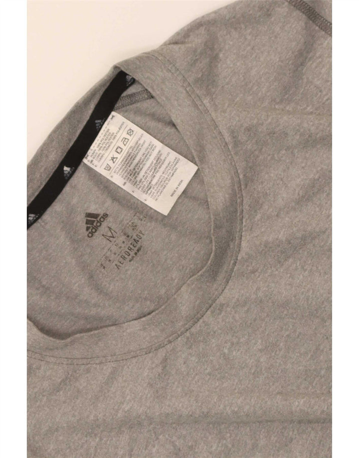 Adidas Mens Aeroready Graphic T-Shirt Top Medium Grey Polyester
