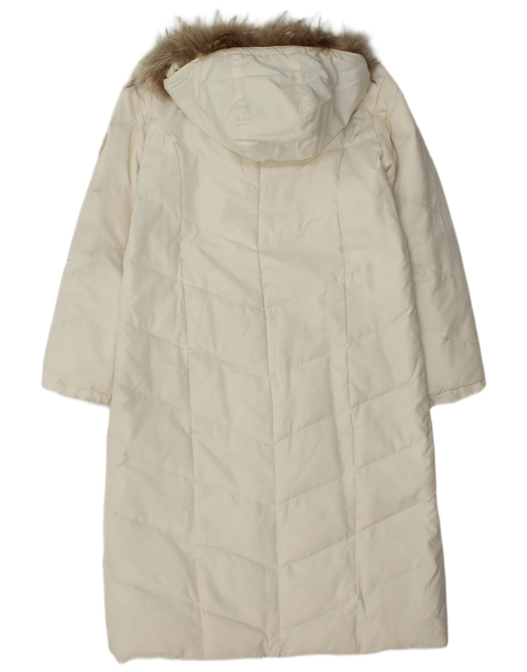 Conte of Florence Womens Hooded Padded Coat IT 44 Medium Off White