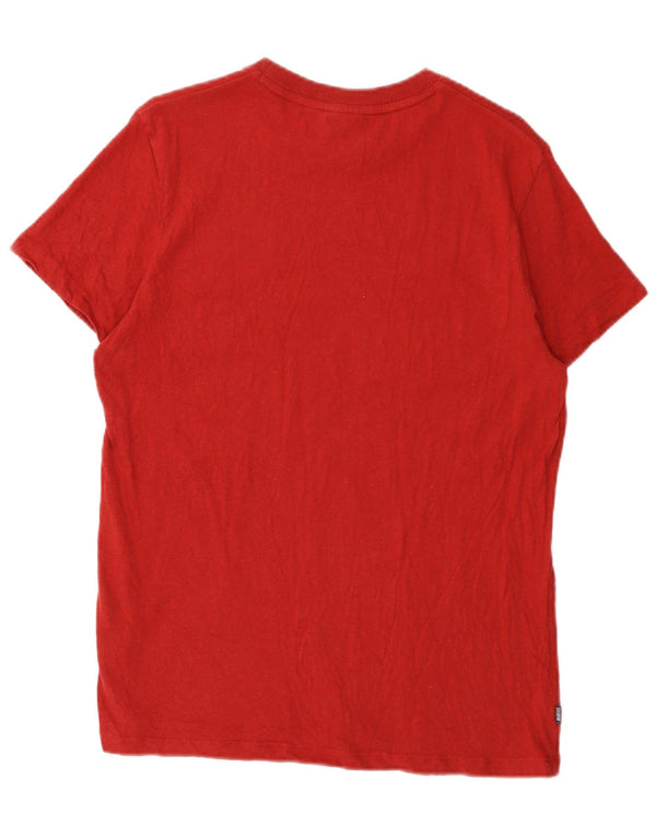 Superdry Womens T-Shirt Top Large Red Cotton