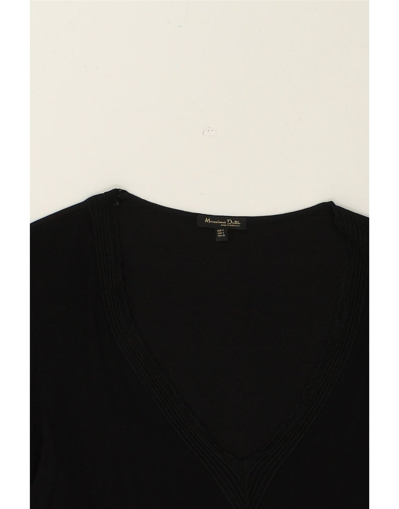 MASSIMO DUTTI Womens V-Neck Jumper Sweater UK 10 Small Black | Vintage Massimo Dutti | Thrift | Second-Hand Massimo Dutti | Used Clothing | Messina Hembry 
