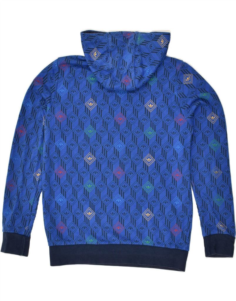 ADIDAS Boys Graphic Hoodie Jumper 13-14 Years  Blue Cotton | Vintage Adidas | Thrift | Second-Hand Adidas | Used Clothing | Messina Hembry 