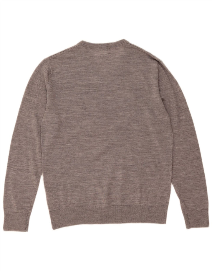 Gap Mens V-Neck Jumper Sweater XS Grey Flecked Cotton