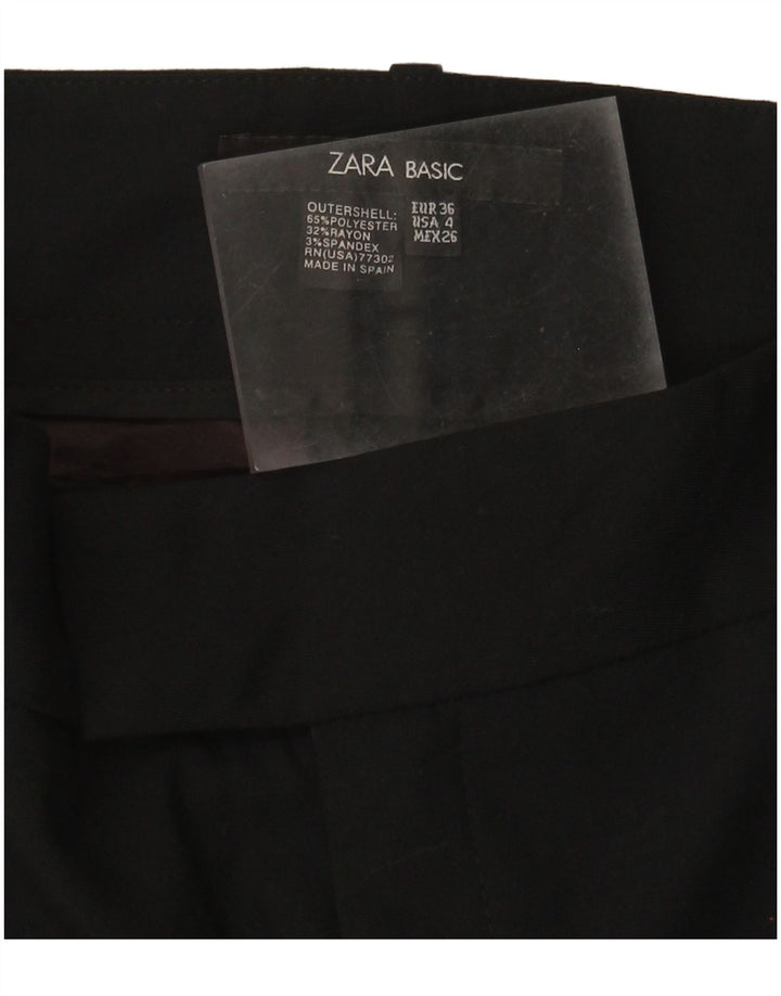 Zara Womens Bootcut Casual Trousers EU 36 XS W26 L28 Black Polyester