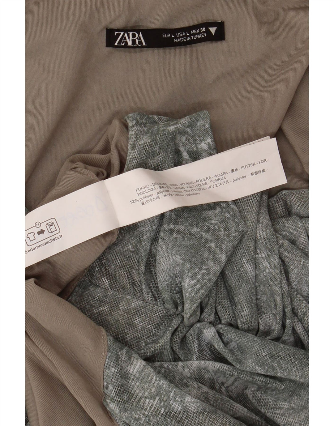 ZARA Womens Sleeveless Bodysuit UK 14 Large Grey Polyester