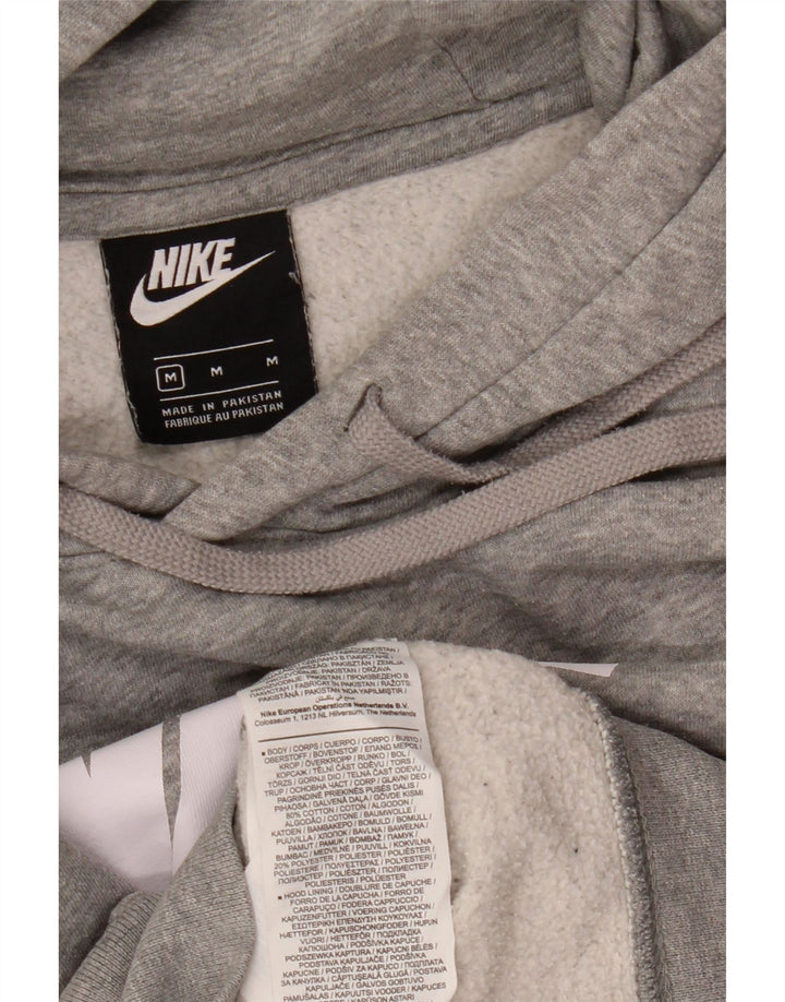 Nike Mens Graphic Hoodie Jumper Medium Grey Cotton