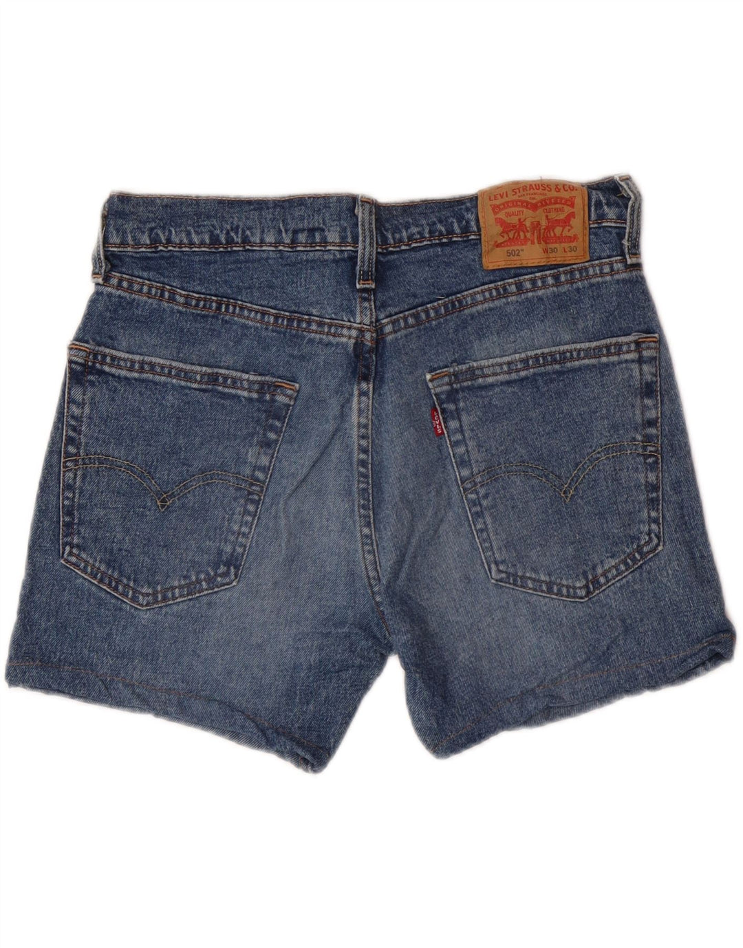 LEVI'S Mens 502 Denim Shorts W30 Medium Blue Cotton