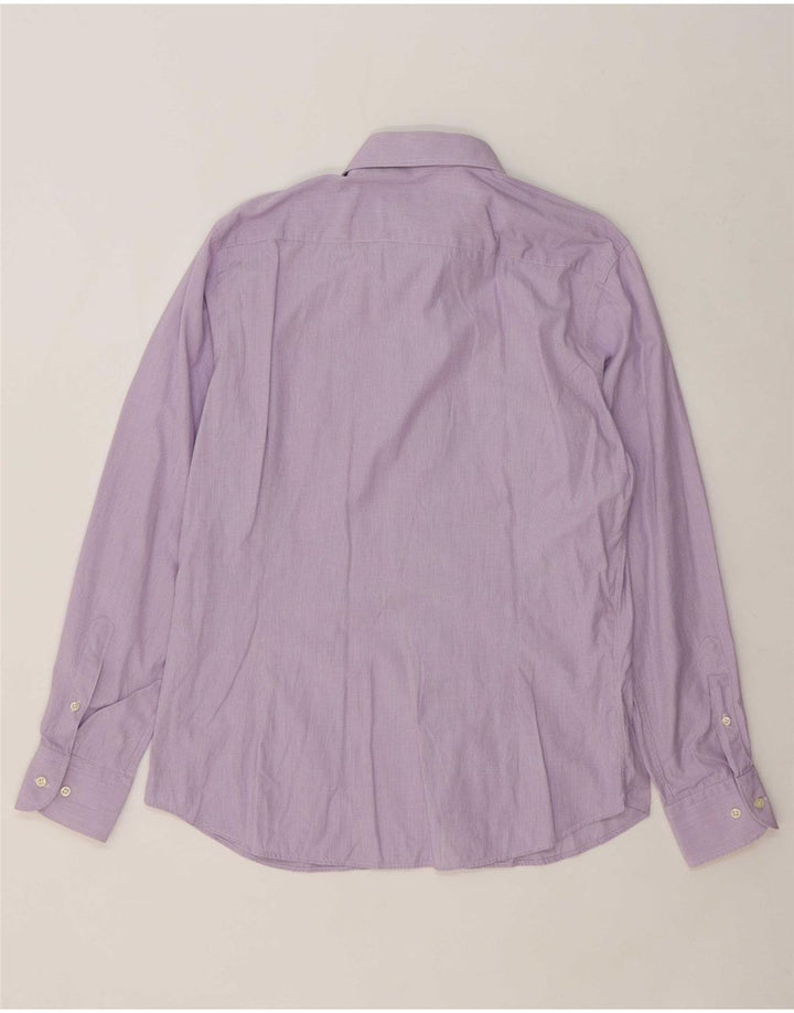 MASSIMO DUTTI Mens Slim Fit Shirt Size 43 17 XL Purple Gingham