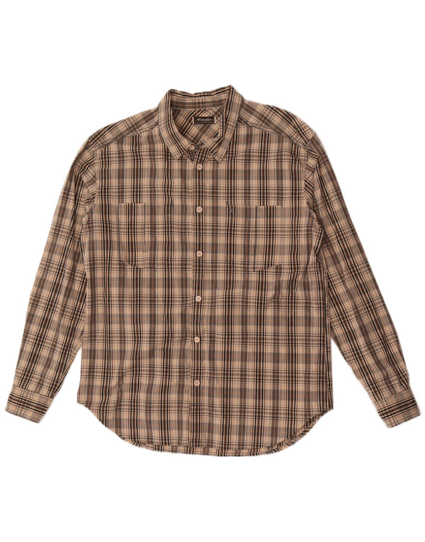 Wrangler Mens Greensboro Shirt XL Brown Check Cotton