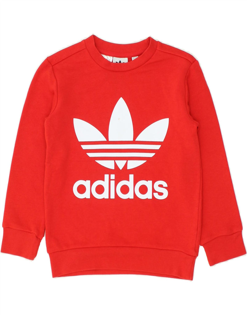 ADIDAS Boys Graphic Sweatshirt Jumper 6-7 Years Red Cotton | Vintage Adidas | Thrift | Second-Hand Adidas | Used Clothing | Messina Hembry 