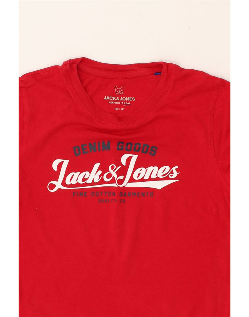 JACK & JONES Boys Graphic T-Shirt Top 11-12 Years Red Cotton | Vintage Jack & Jones | Thrift | Second-Hand Jack & Jones | Used Clothing | Messina Hembry 