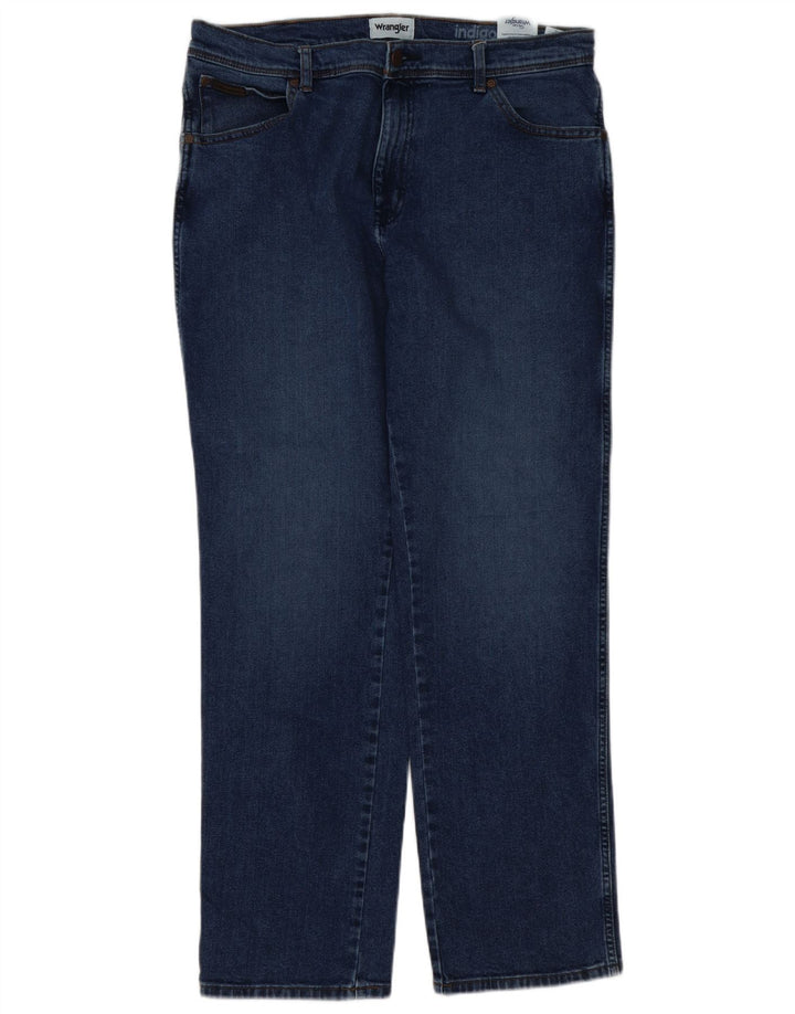Wrangler Mens Texas Straight Jeans W36 L32 Blue Cotton