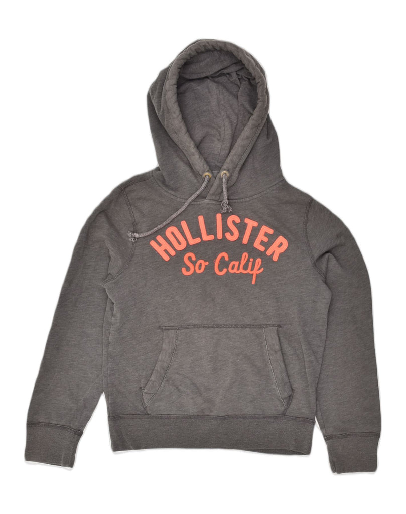 HOLLISTER Mens Graphic Hoodie Jumper Small Grey Cotton | Vintage Hollister | Thrift | Second-Hand Hollister | Used Clothing | Messina Hembry 