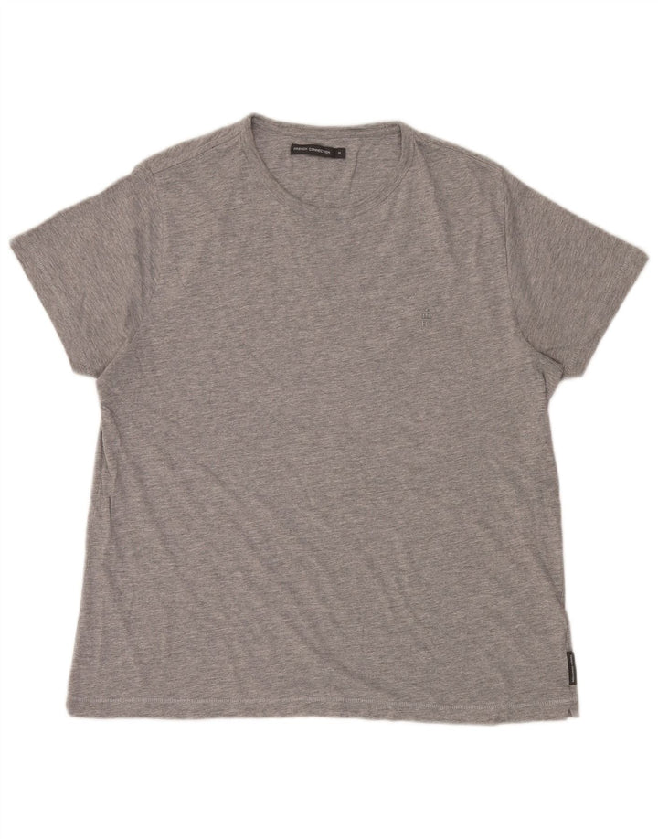 French Connection Mens T-Shirt Top XL Grey Flecked Cotton