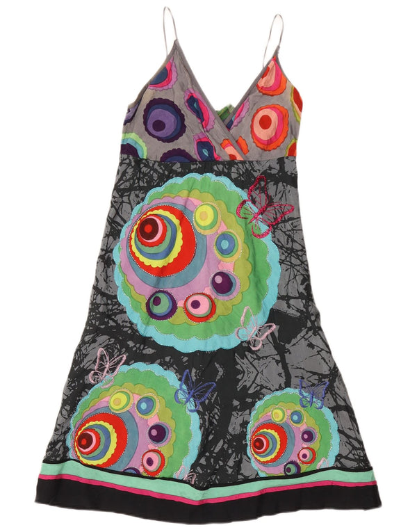 Desigual Womens Graphic Slip Dress EU 36 Small Multicoloured Geometric