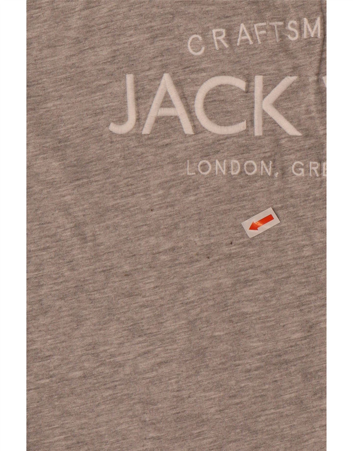JACK WILLS Womens Oversized Graphic T-Shirt Top UK 10 Small Grey Cotton