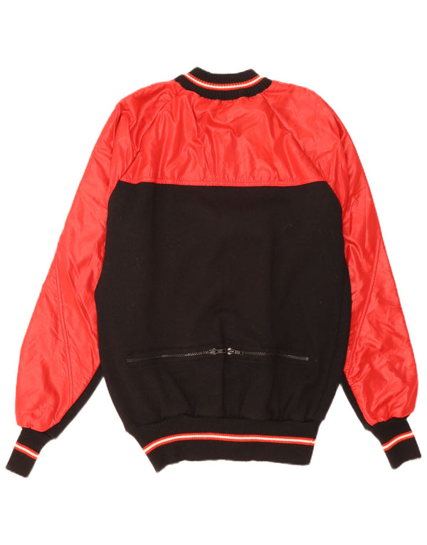 Santini Mens Bomber Jacket UK 38 Medium Red Colourblock Wool