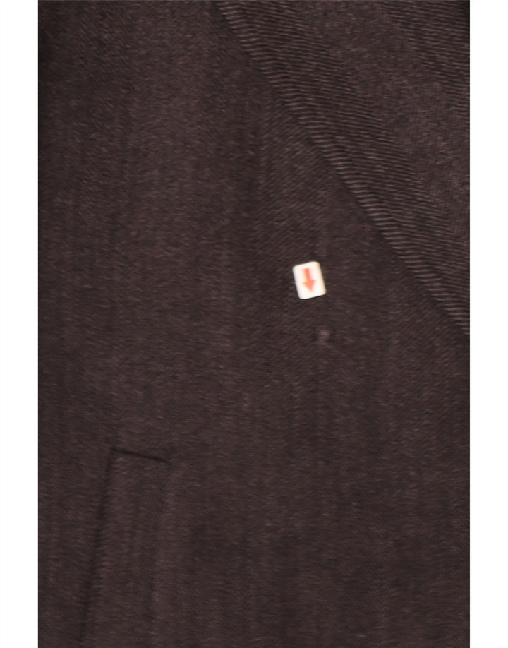 GEOX Mens Overcoat UK 46 3XL Grey Herringbone Wool