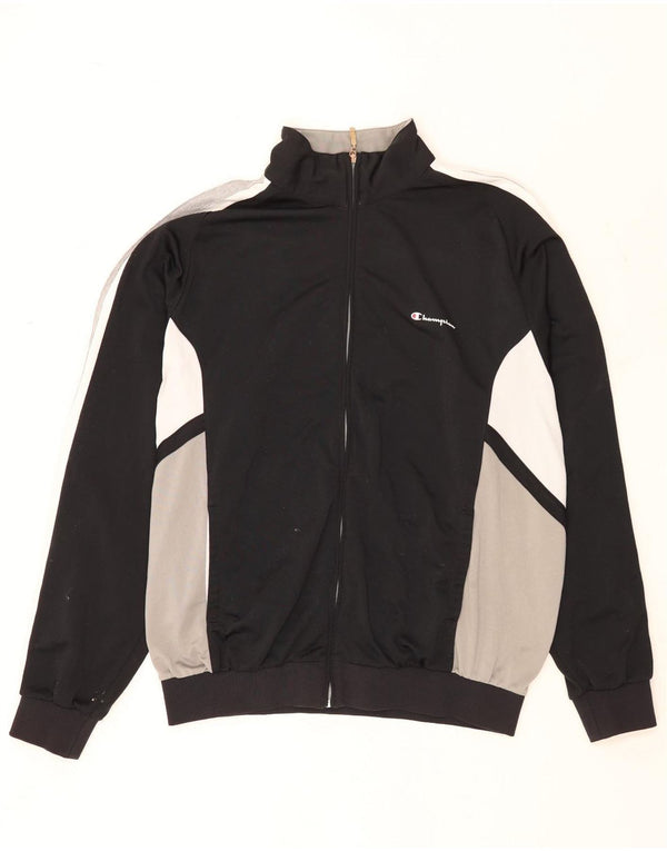 Champion Mens Tracksuit Top Jacket 2XL Black Colourblock Polyester