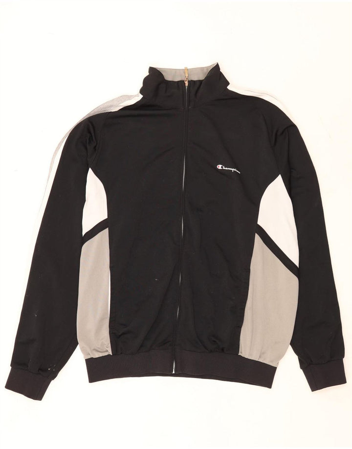 Champion Mens Tracksuit Top Jacket 2XL Black Colourblock Polyester