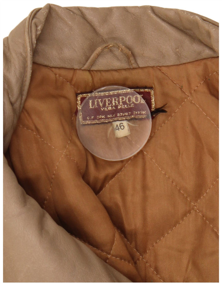 Liverpool Womens Leather Jacket IT 46 Large Beige Leather