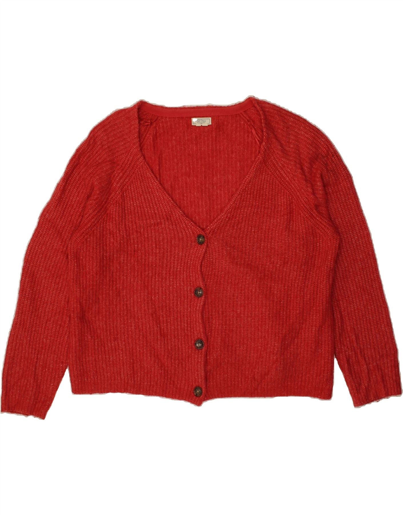 FAT FACE Womens Cardigan Sweater UK 18 XL Red Nylon Vintage