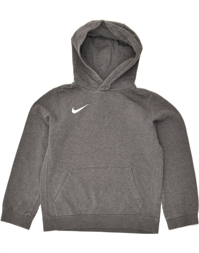 NIKE Boys Hoodie Jumper 10-11 Years Medium Grey Cotton | Vintage Nike | Thrift | Second-Hand Nike | Used Clothing | Messina Hembry 