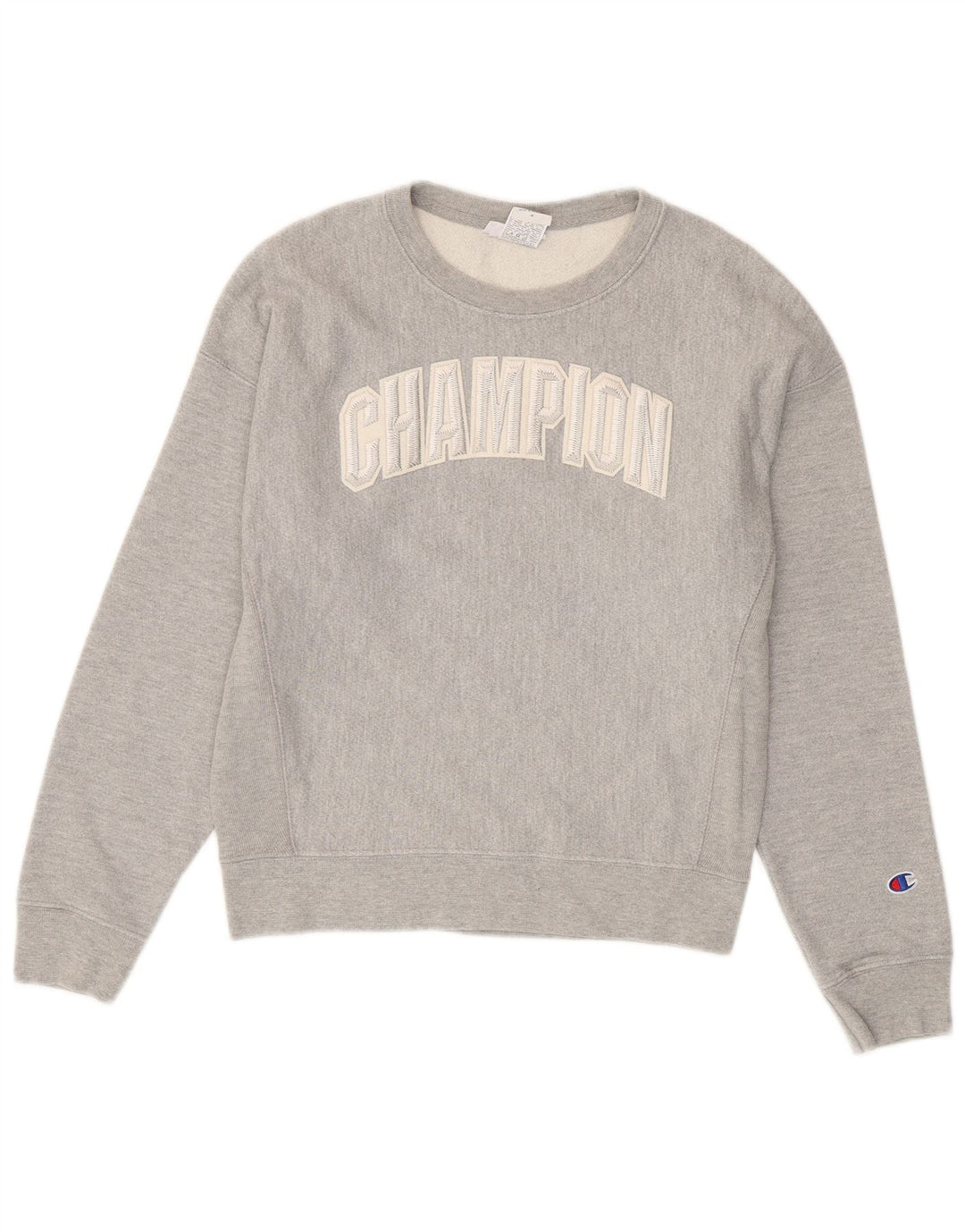 CHAMPION Womens Graphic Sweatshirt Jumper UK 14 Medium Grey Cotton